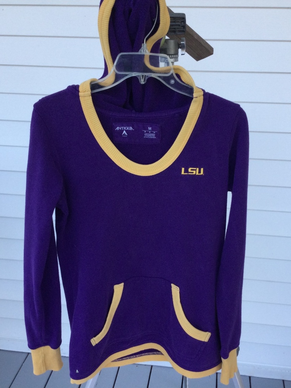 Antigua Women’s LSU Purple & Gold Long Sleeve Hoodie Sweatshirt, Size Medium